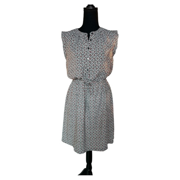 Loft Pink and Gray Tie Waist Dress Size SP - Picture 1 of 8